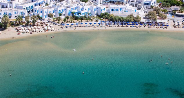 The Beach Of Agios Georgios In Chora Of Naxos